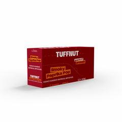 Box of Tuffnut Smoky Paprika Pop almonds on a white background