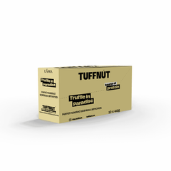 Box of TUFFNUT truffle in paradise almonds on a white background