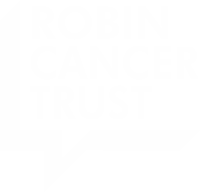 robin cancer trust logo in white on a transparent background.
